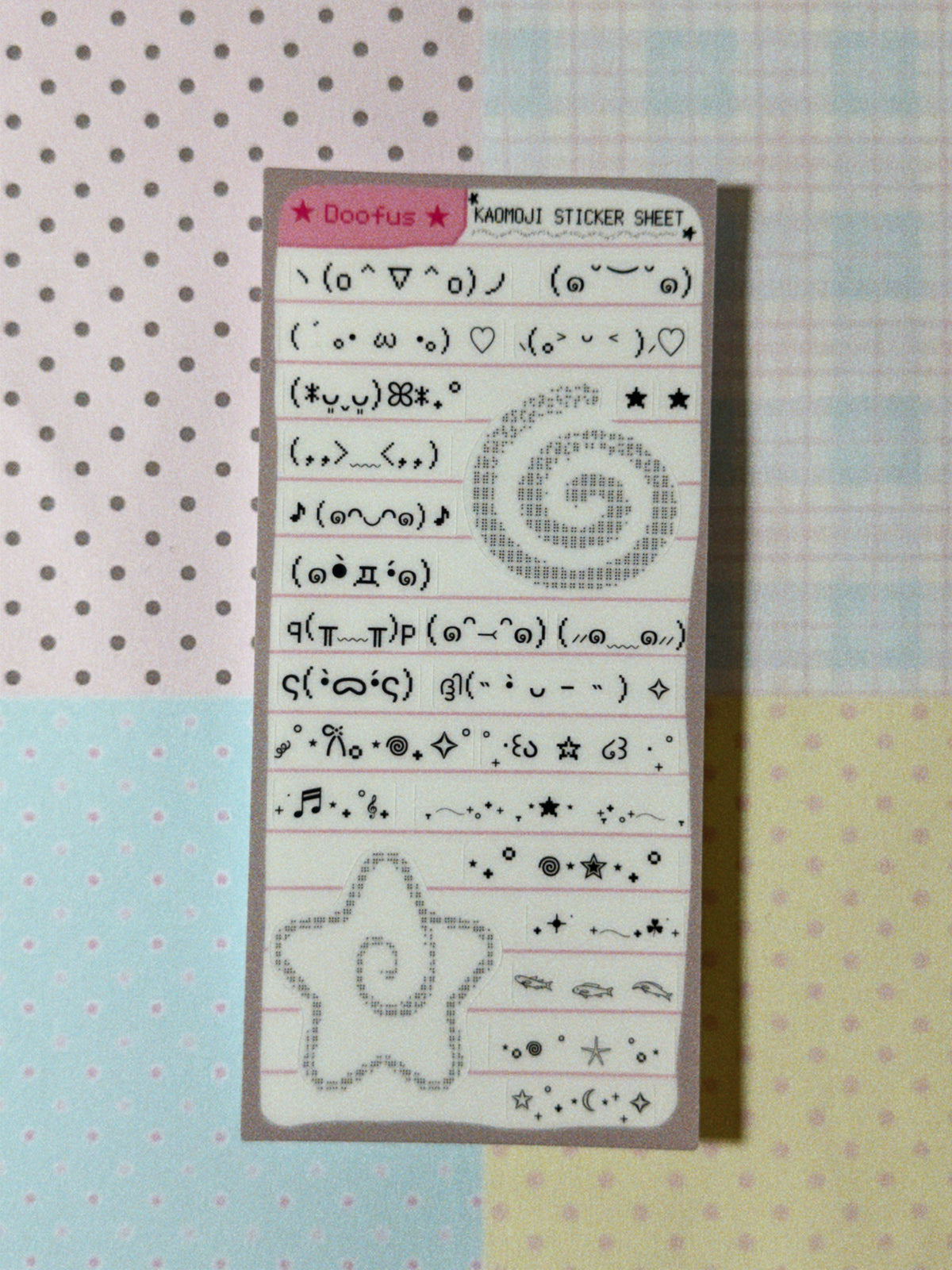 Kaomoji Sticker Sheet