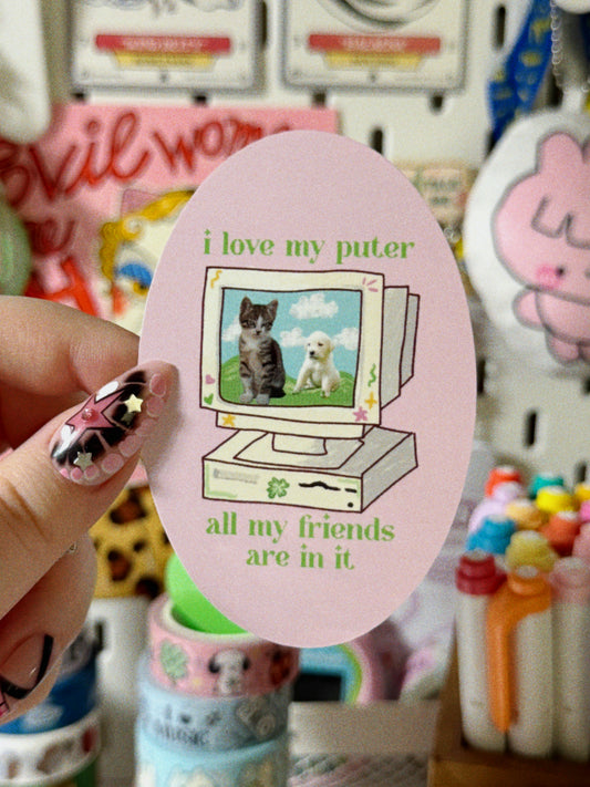 I Love My Computer Sticker