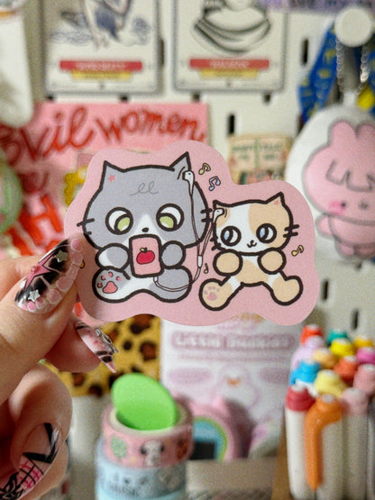 Music Loving Cats Sticker