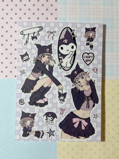 Kuromi Girl Sticker Sheet