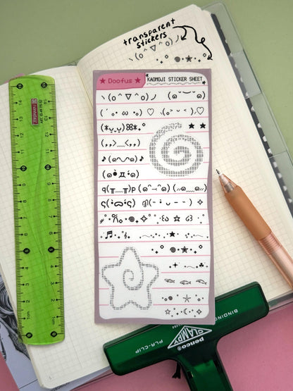 Kaomoji Sticker Sheet