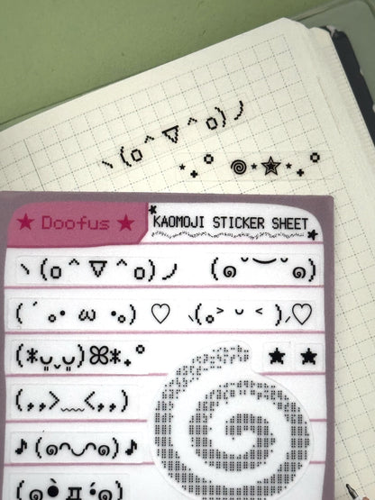 Kaomoji Sticker Sheet