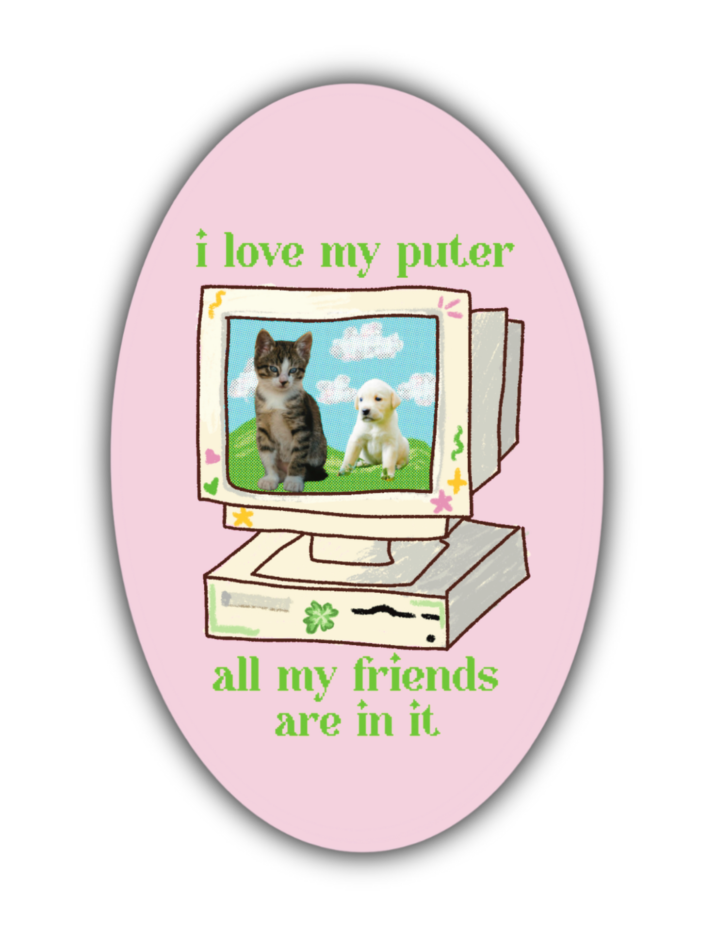 I Love My Computer Sticker