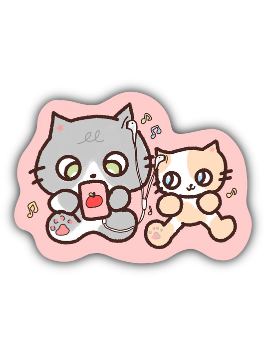 Music Loving Cats Sticker