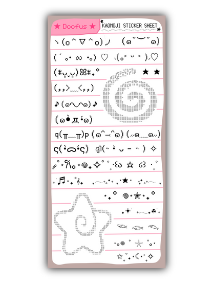 Kaomoji Sticker Sheet