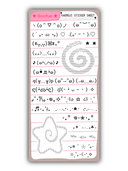Kaomoji Sticker Sheet