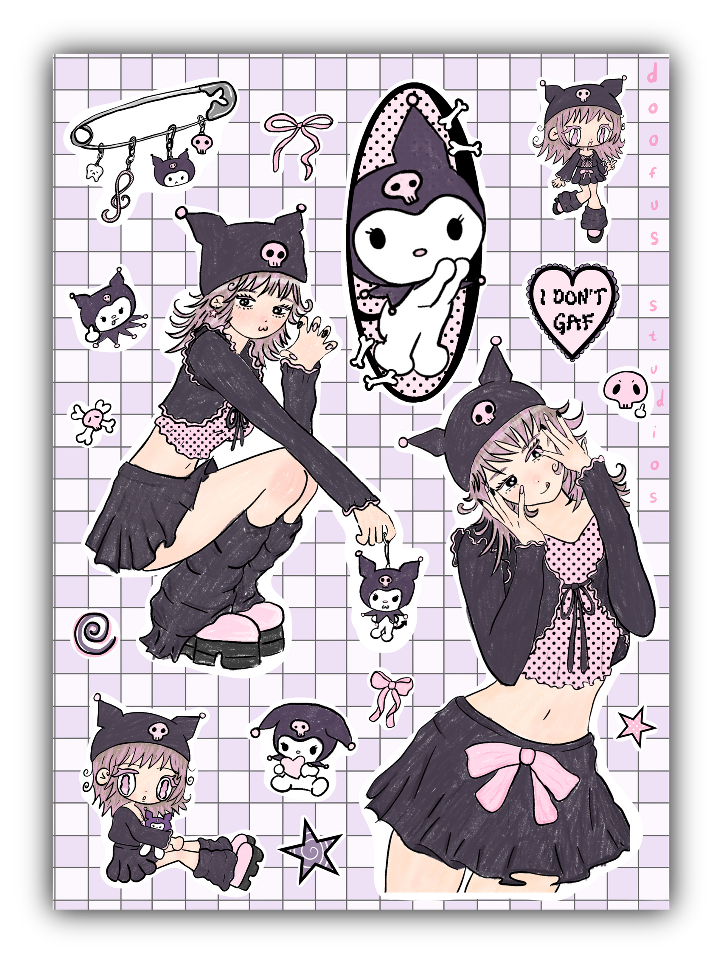 Kuromi Girl Sticker Sheet