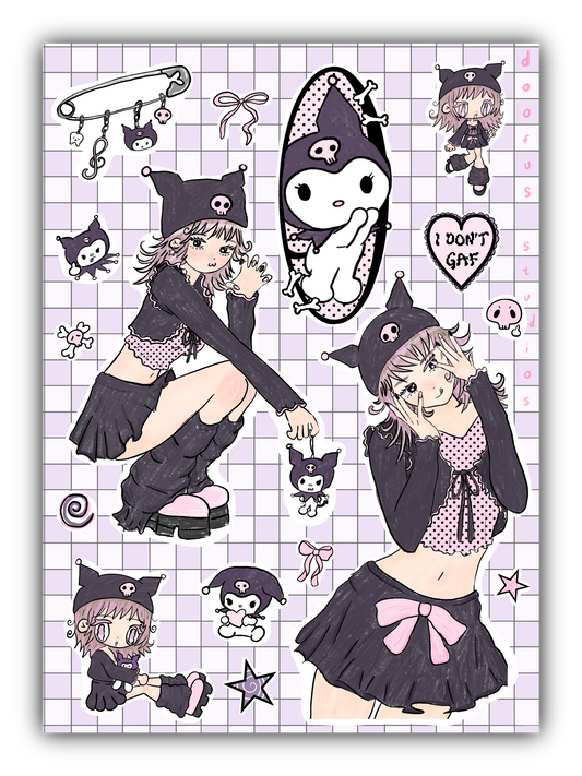 Kuromi Girl Sticker Sheet
