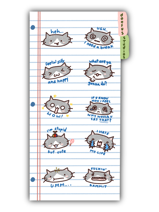 Cat Emotions Sticker Sheet